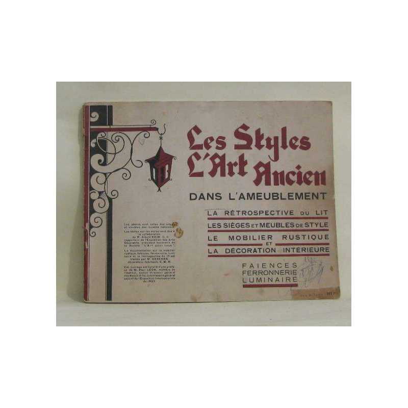 Les styles l'art ancien dans l'ameublement