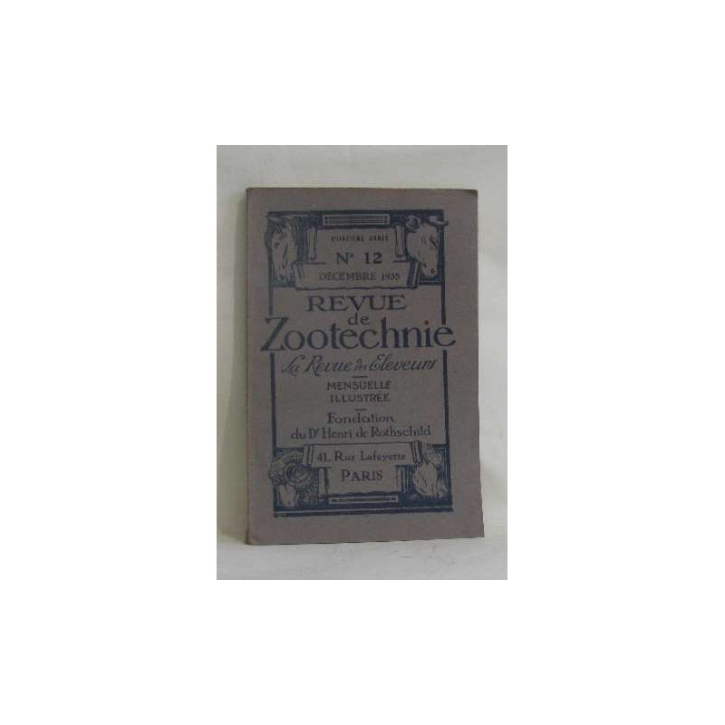 Revue de zootechnie n°12 décembre 1935