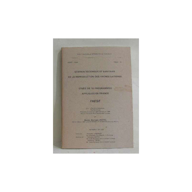 Gestion technique et sanitaire de la reproduction des vaches...