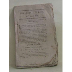 Bulletin des lois n°109 bis code civil titre préliminaire
