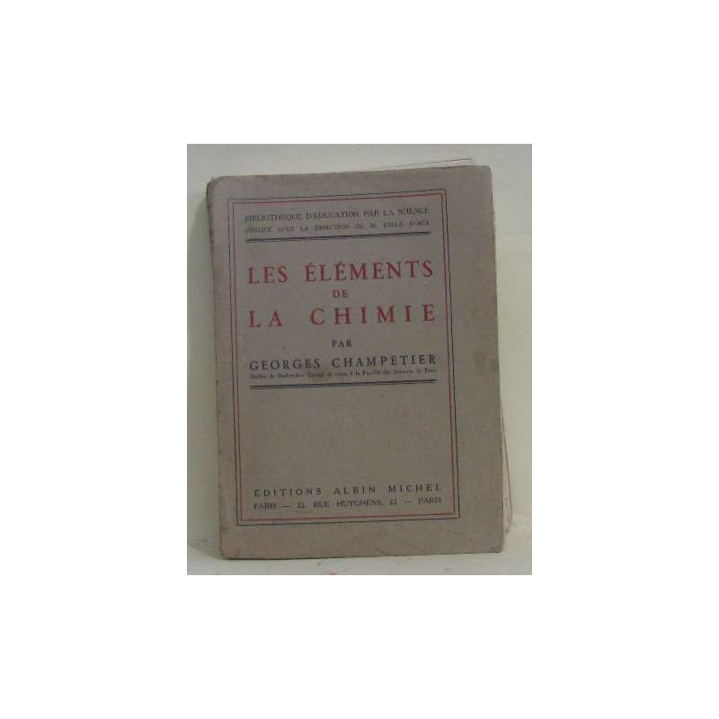 Les éléments de la chimie