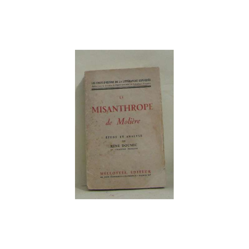 Le misanthrope de molière étude et analyse