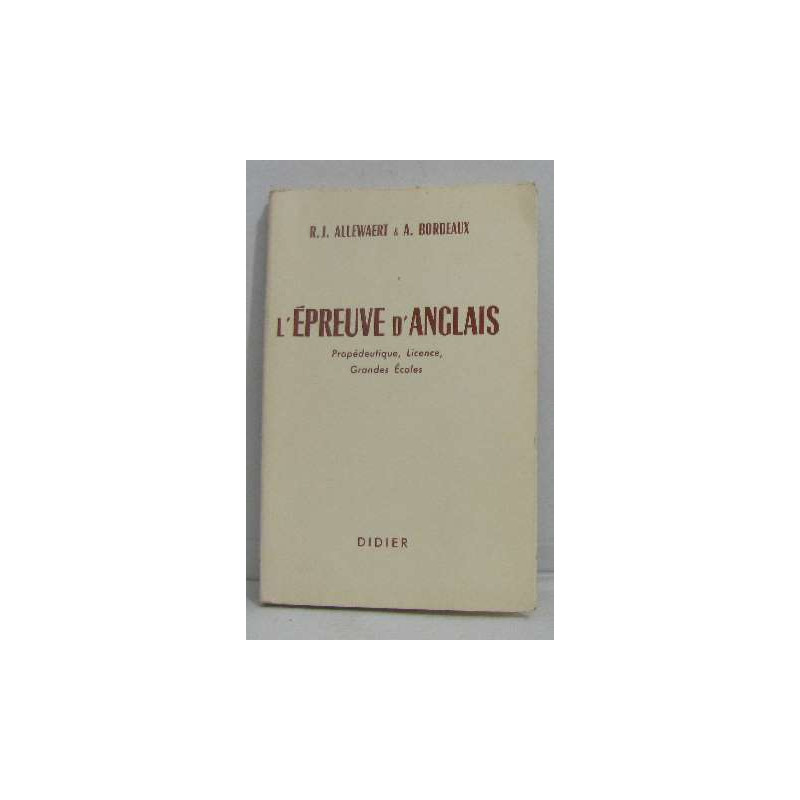 L'épreuve d'anglais