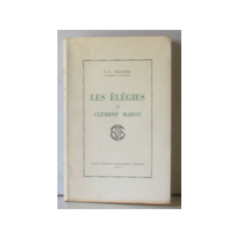 Les élégies de clément marot
