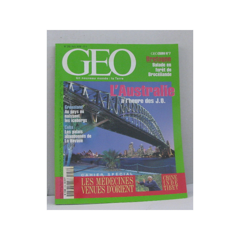 Géo n° 258 aout 2000 l'australie à l'heure des j.o. les médecines...