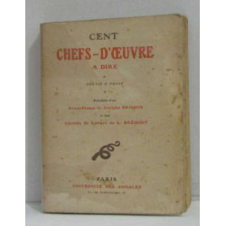 Cent chefs-d'oeuvre à dire - poésie et prose