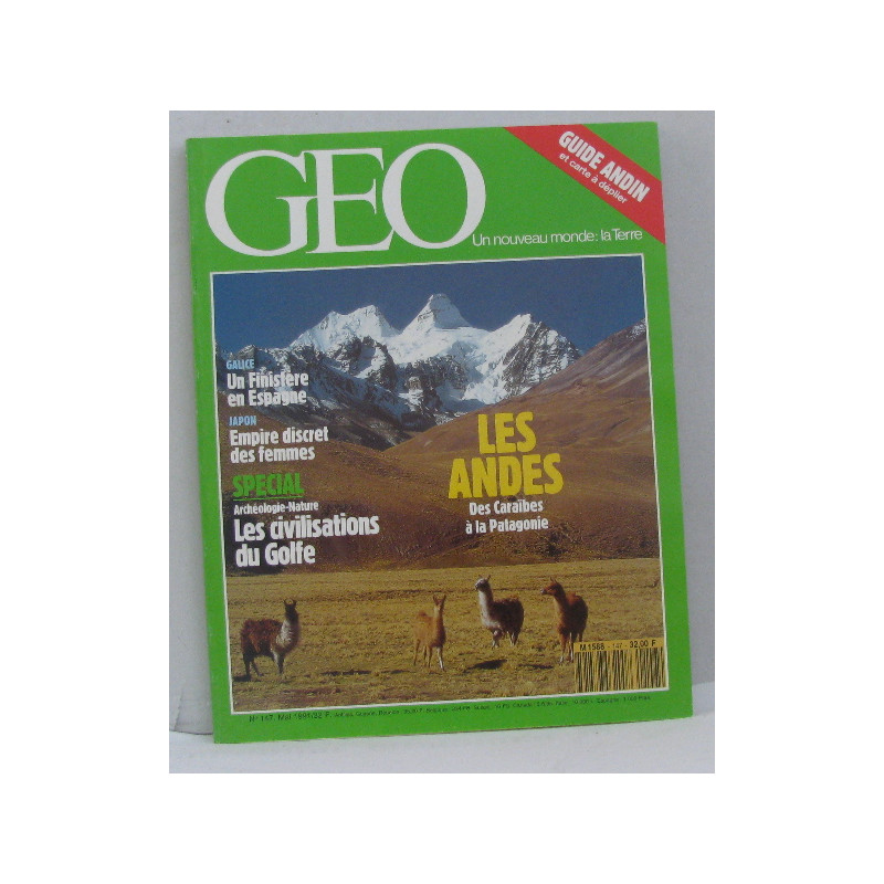 Géo n° n°147 mai 1991 les andes les civilisations du golfe