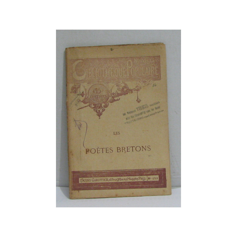 Les poètes bretons - nouvelles bibliothèque populaire n°153