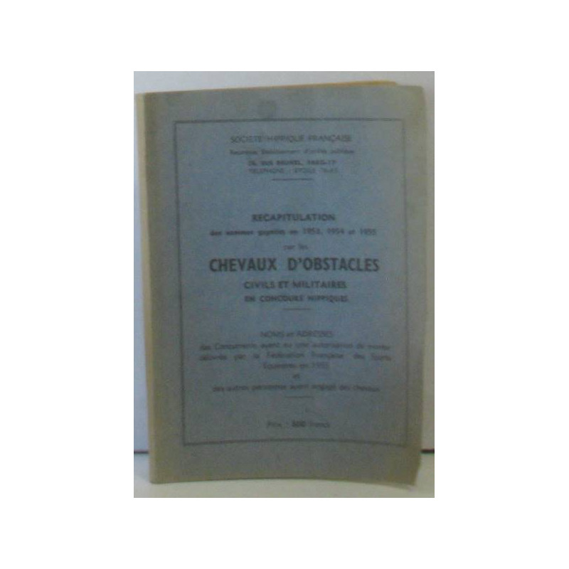 Récapitulation des sommes gagnées en 1953 1954 et 1955 par les...