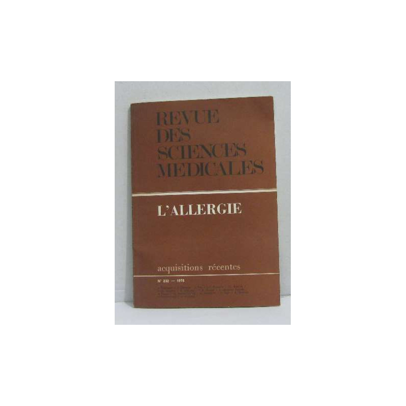 Revue des sciences médicales n°232-1978 l'algérie acquisitions...