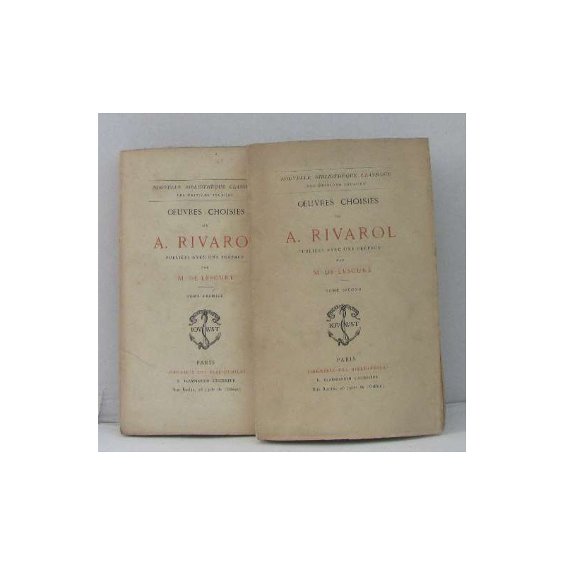 Oeuvres choisies tome I et II