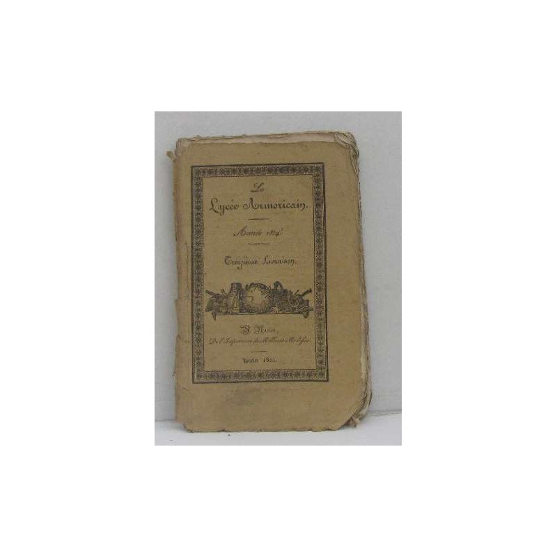 Le lycée armoricain année 1824 treizième livraison