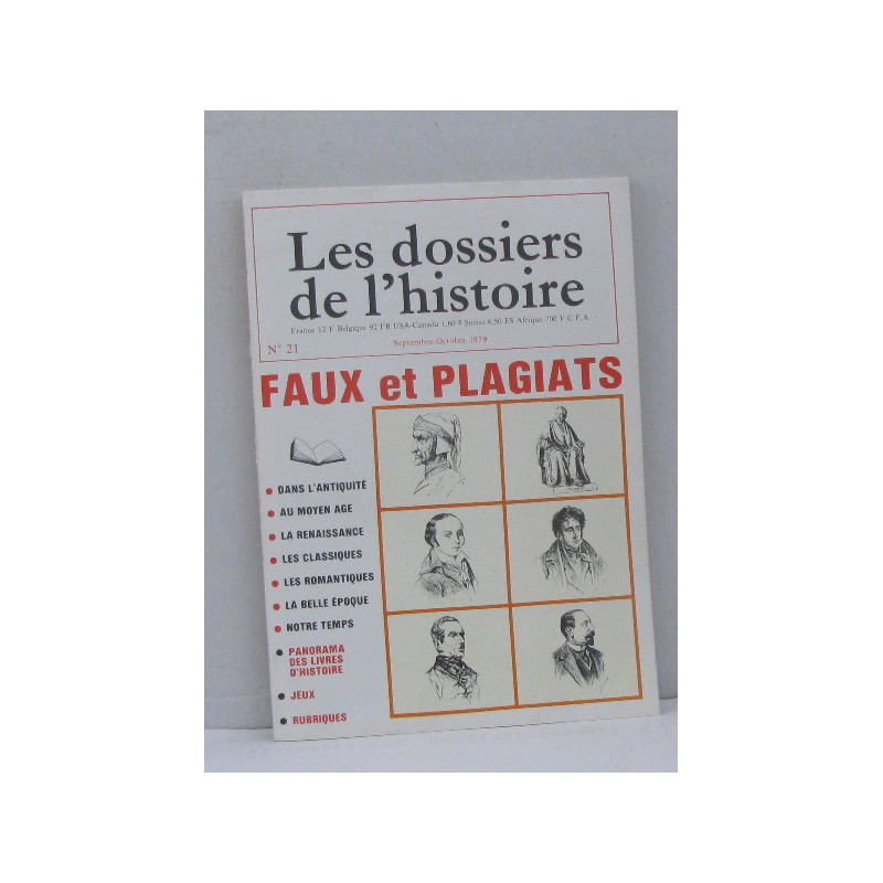 Les dossiers de l'histoire n°21 sept.oct. 1979 faux et plagiats