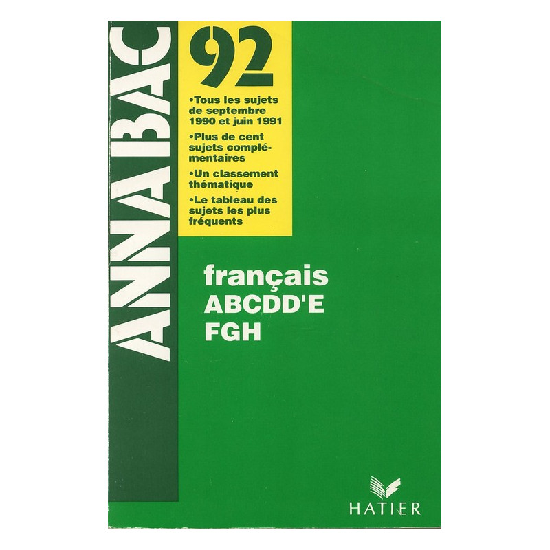 Annabac 92 Français ABCDD'EFGH
