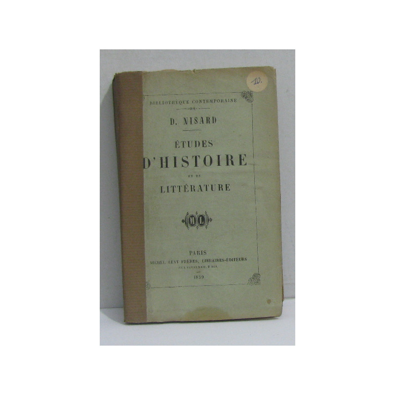 Études d'histoire et de littérature