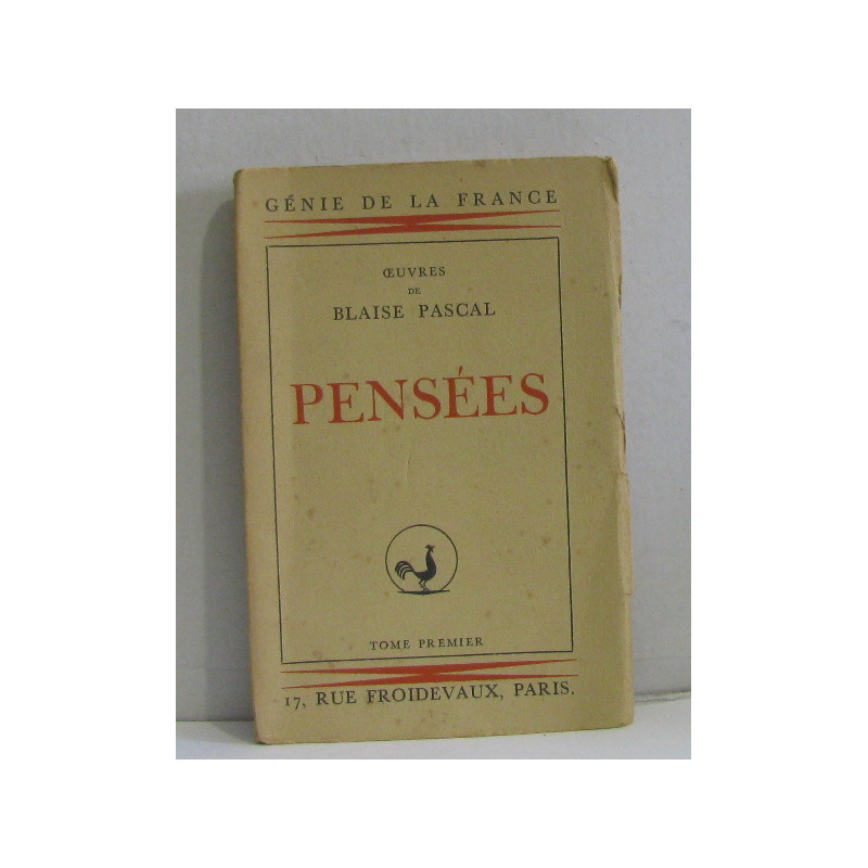 Pensées tome premier