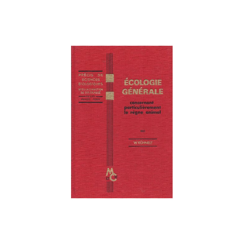 Écologie générale concernant particulièrement le règne animal