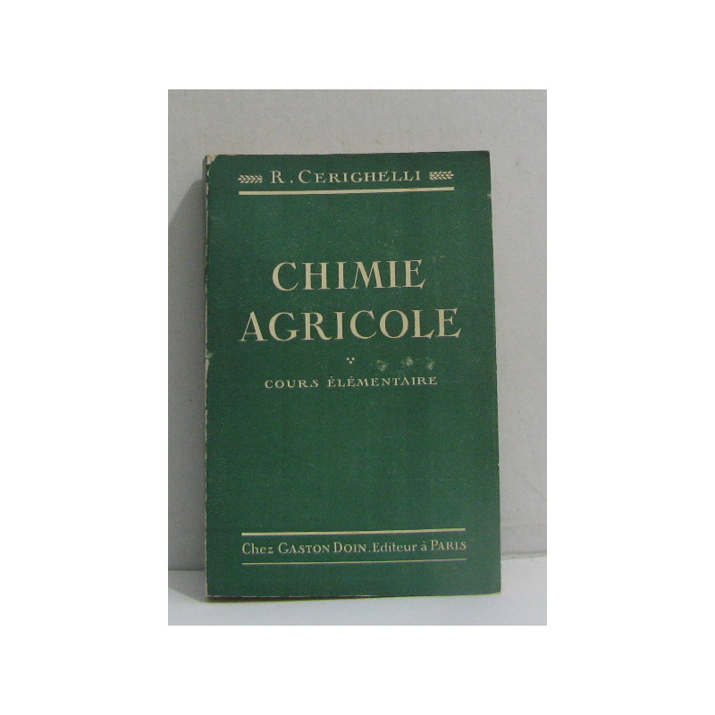 Chimie agricole cours élémentaire