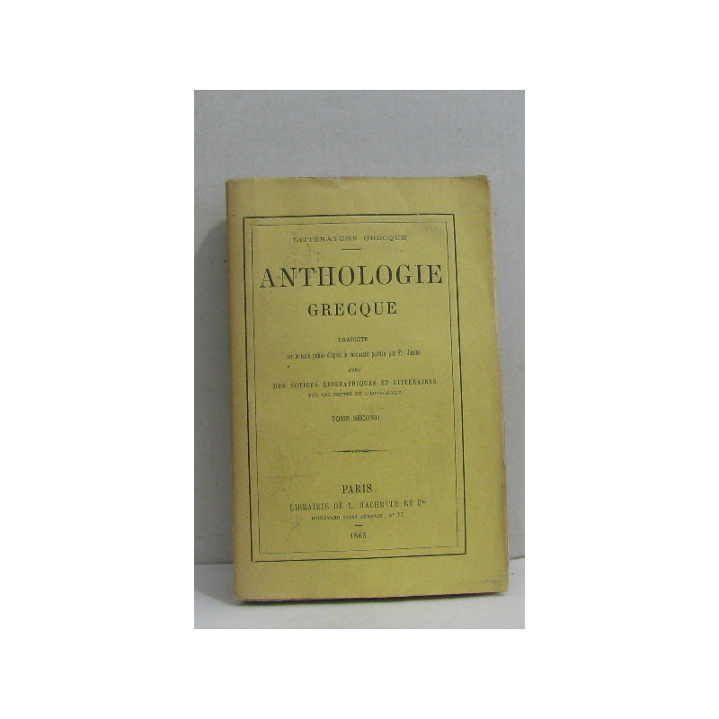 Anthologie grecque tome second