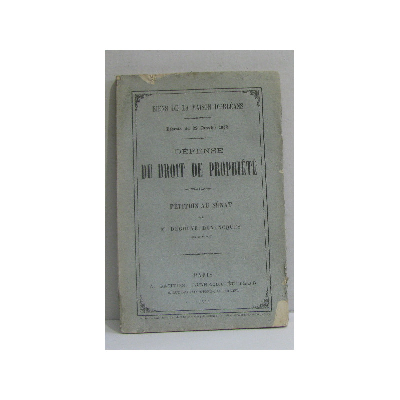 Défense du droit de propriété