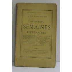 Dernières semaines littéraires