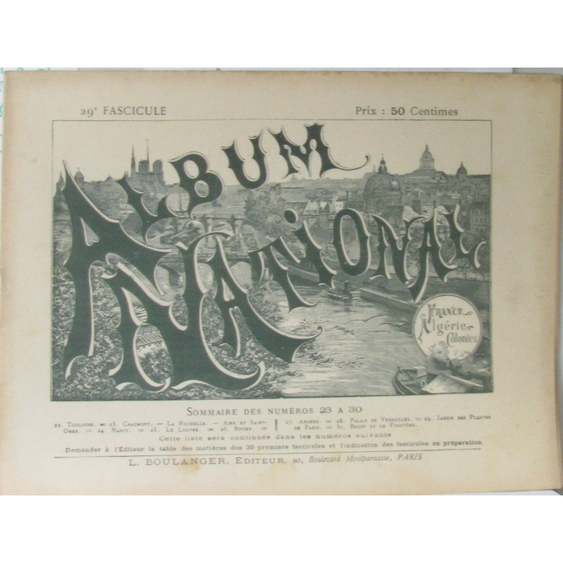 Album National France Algérie Colonnies (Fascicule n°29: Jardin...