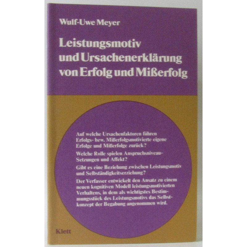 Leistungsmotiv und Ursachenerklärung von erfolg un miberfolg