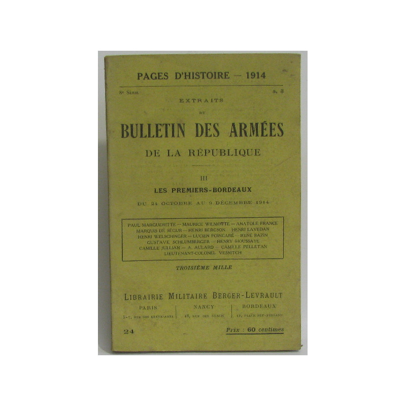 Extraits du bulletin des armees de la republique i. les...