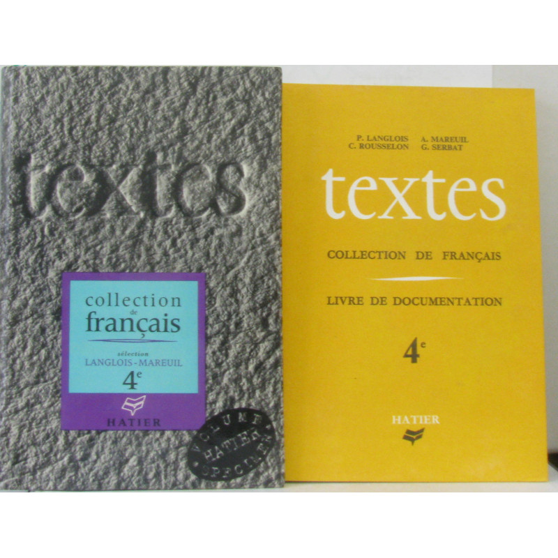 Textes 4e + livre de documentation