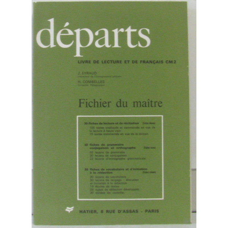 Départs livre de lecture et de français CM2 - Fichier du Maître