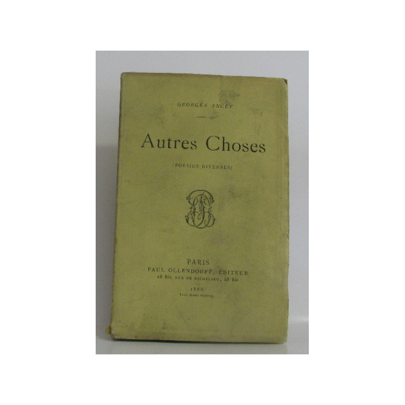 Autres choses (poésies diverses)