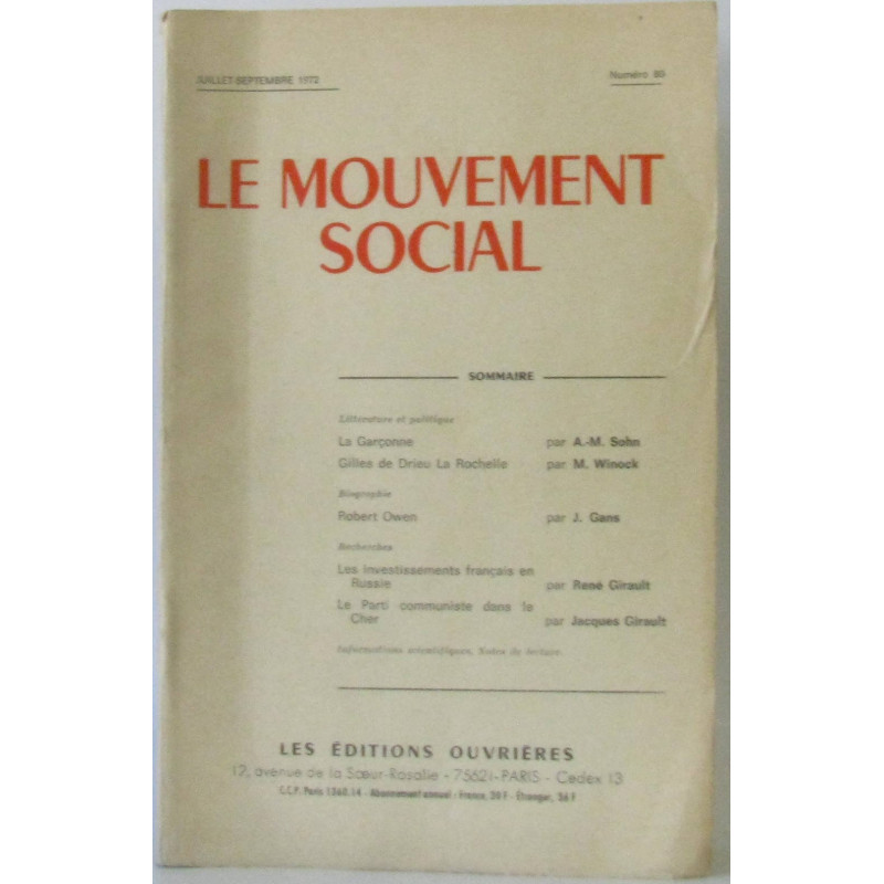 Le mouvement social n°80