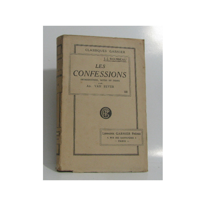 Les confessions tome troisième