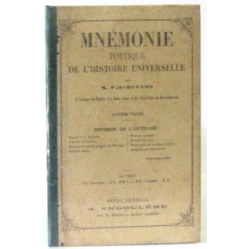 Mnémonie formulaire poétique de l'histoire universelle