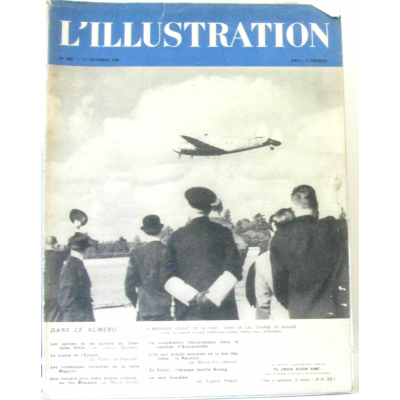 L'illustration n°4987 1 octobre 1938 (journal hebdomadaire...