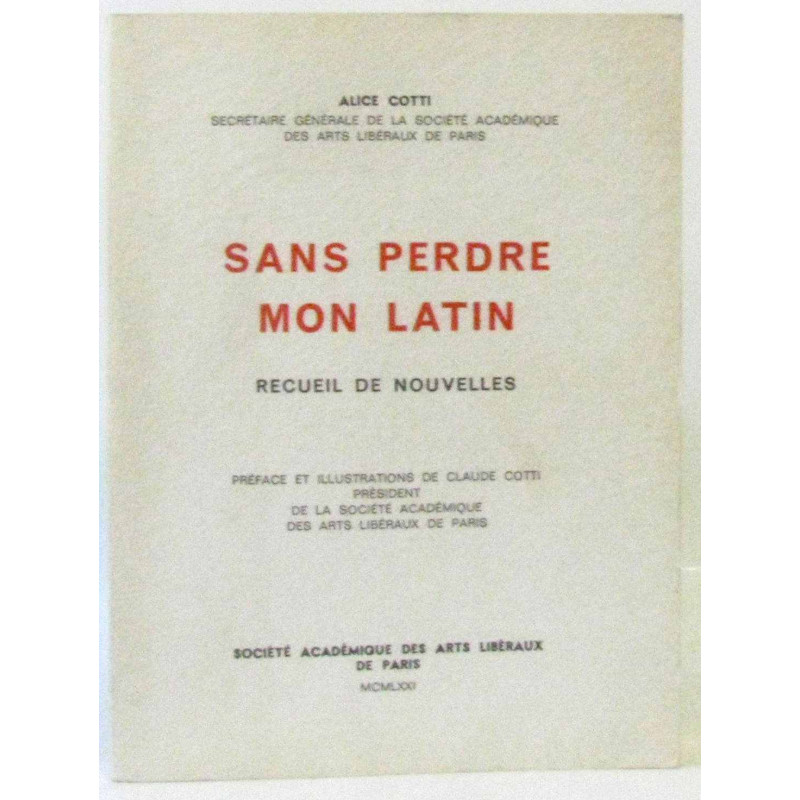 Sans perdre mon latin. recueil de nouvelles