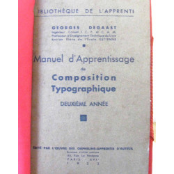 Manuel d'apprentissage de composition typographique deuxième année