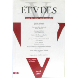 Etudes revue de culture contemporaine Avril 2003