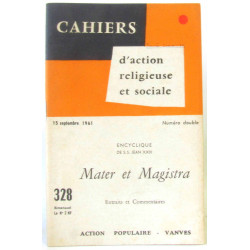 Cahiers d'action religieuse et sociale - 15 septembre 1961...