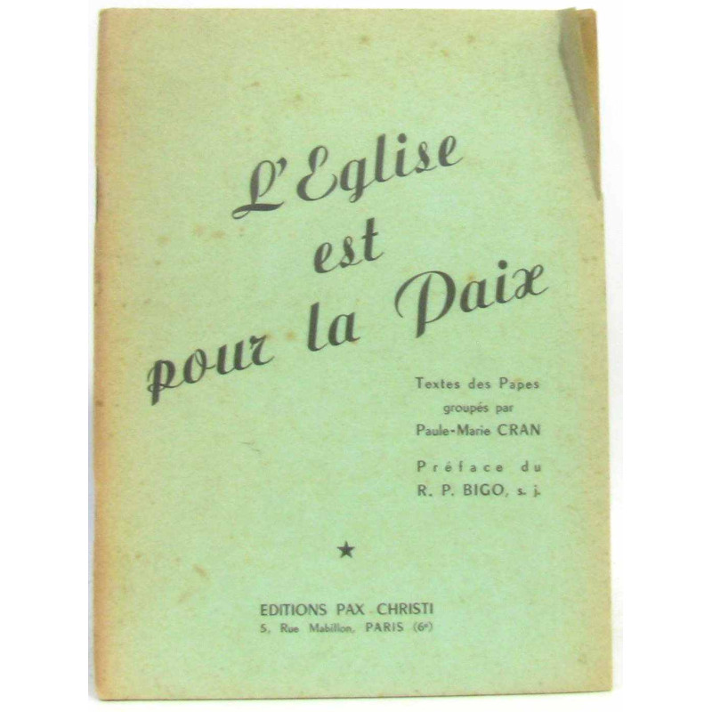 L'église est pour la paix