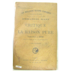 Critique de la raison pure tome premier