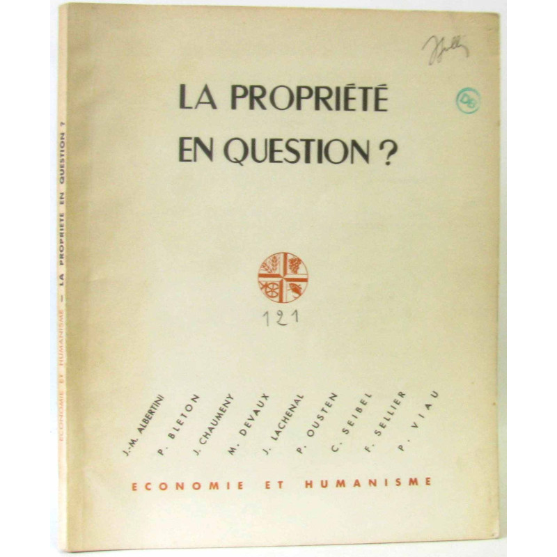 Économie et humanisme n°121 supplément 1959 la propriété en question