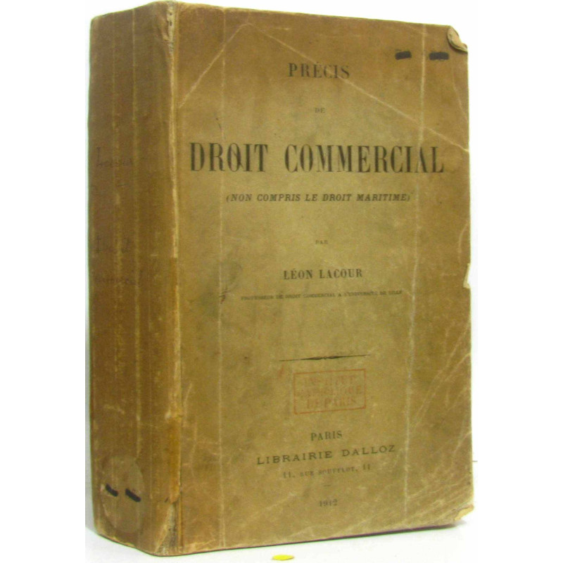 Précis de droit commercial (non compris le droit maritime)