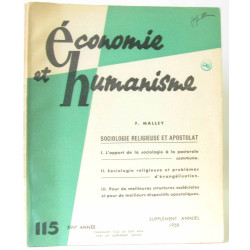 Économie et humanisme XVIIe année n°115 supplément annuel 1958