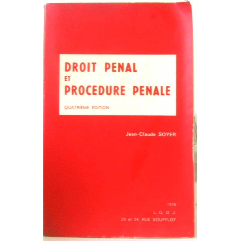 Droit pénal et procédure pénale