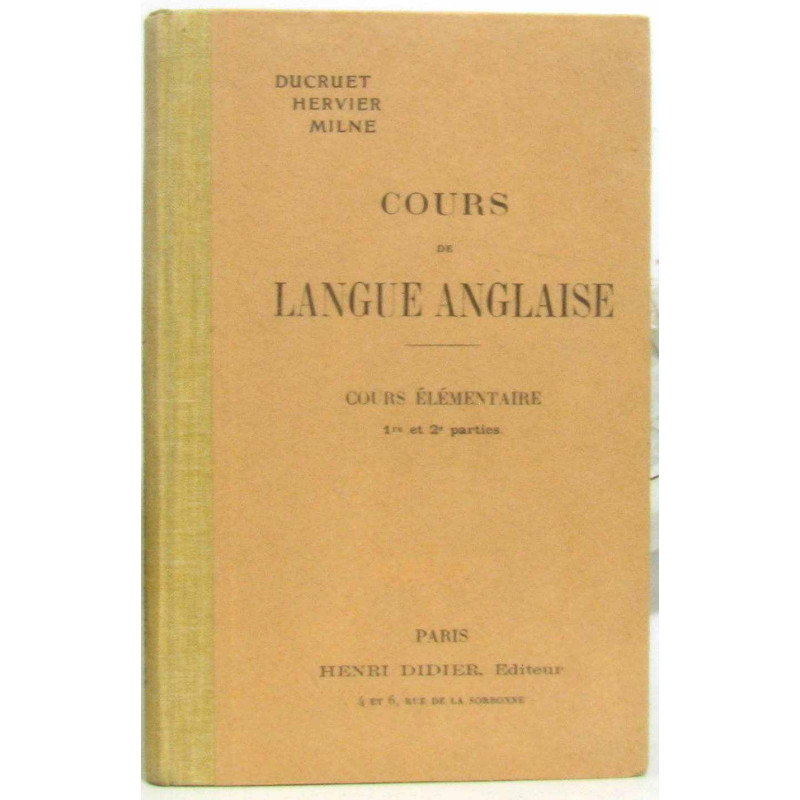 Cours de langue anglaise cours élémentaire