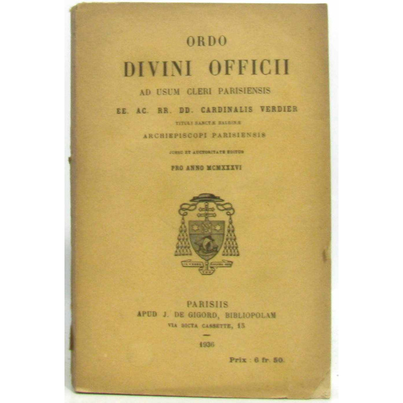 Ordo Divini Officii Ad Usum Cleri Parisiensis EE. AC RR.. DD....