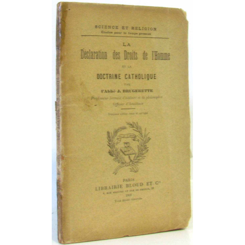 La déclaration des droits de l'homme et la doctrine catholique