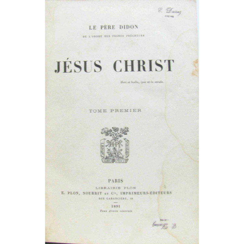 Jésus christ - tome premier