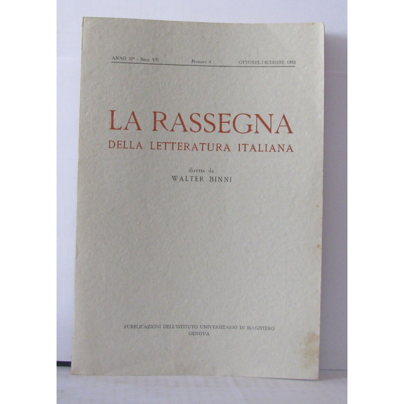 La rassegna della letteratura italiana Numero 4